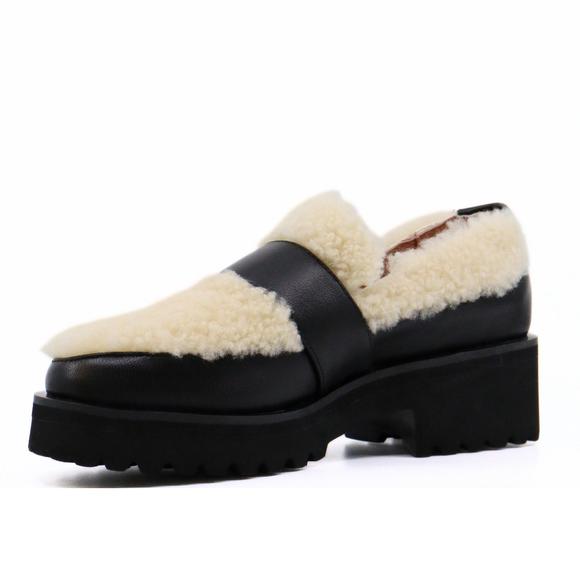 NEW ALL BLACK women's sherpa loafer in black - Picture 2 of 9